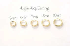 1 PAIR Wholesale Vermeil Gold Huggie Hoop Earrings, 925 Sterling Silver Gold Plated, Conch Cartilage Helix Tragus Dainty Earrings