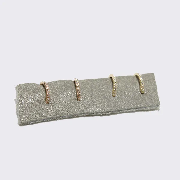 14k Gold Diamond Huggie Hoops