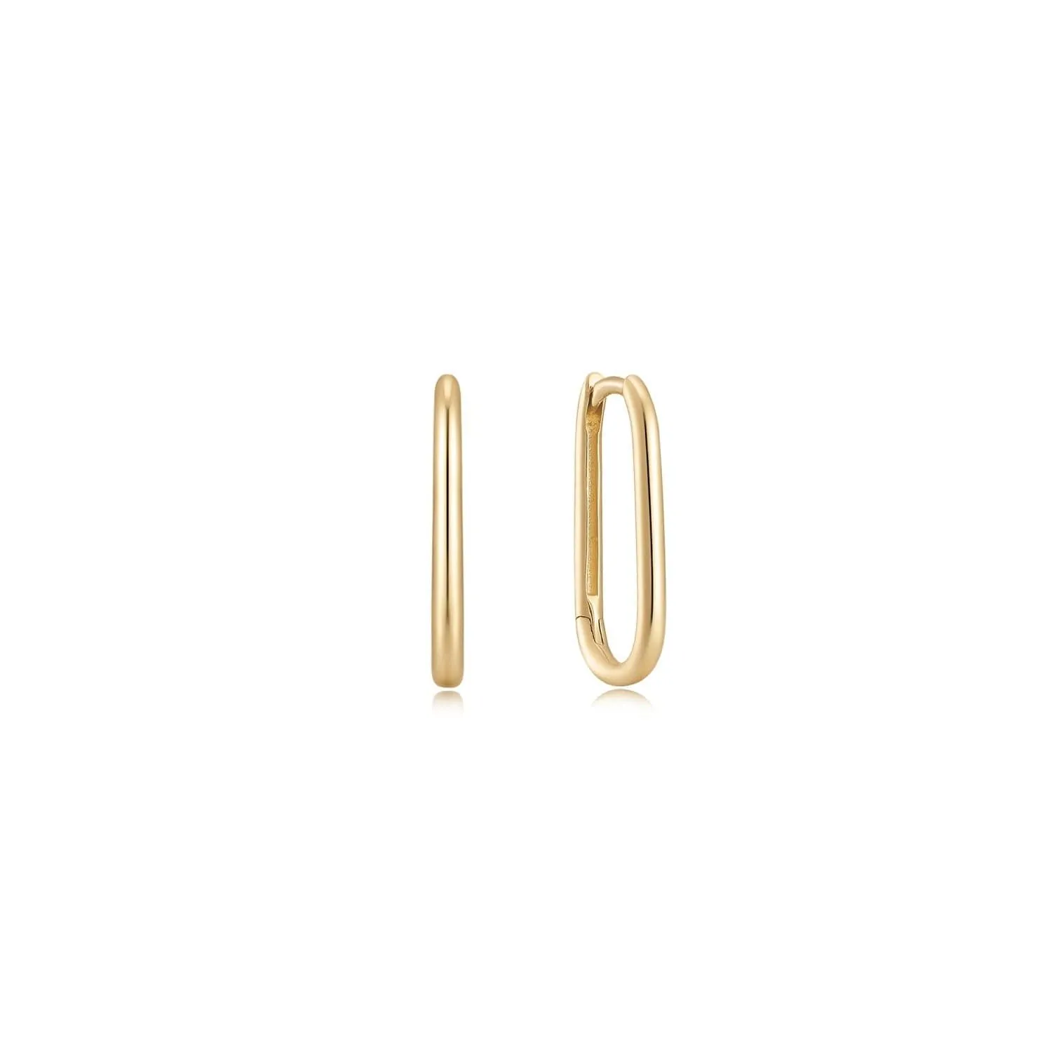 14k Gold Essential Oval Huggie Hoops