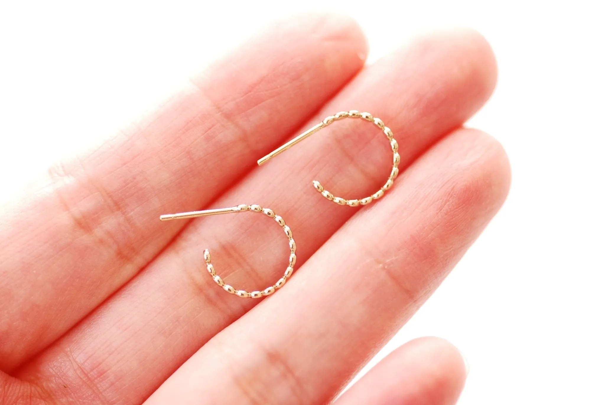 14k Gold Filled Dot Hoop Earrings, Basic Everyday Hoop Earrings, Minimalist Earrings, Gold FIlled Earrings, Gold Huggie Earrings