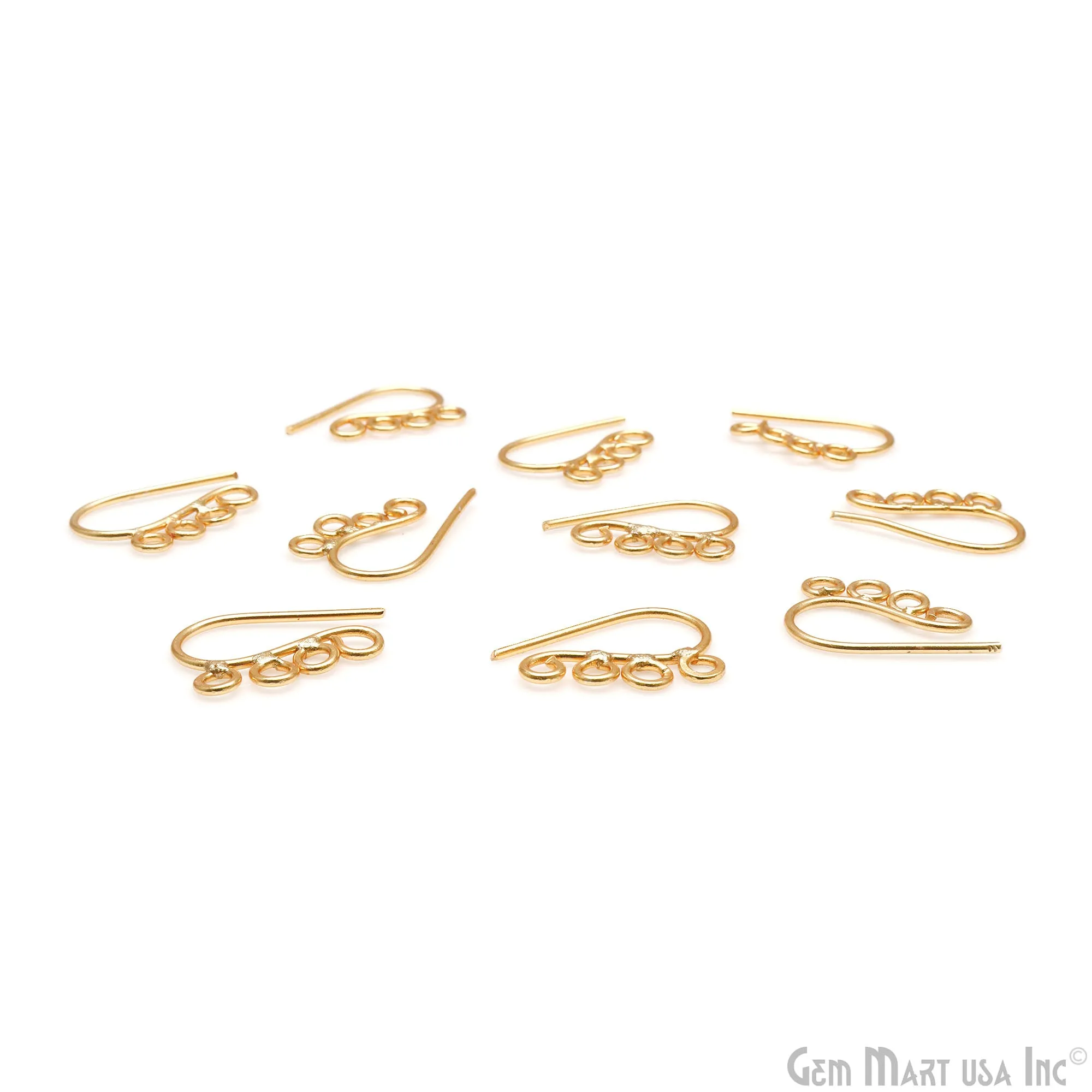 5 Pair Lot Gold Plated 23x16mm Earring Gold Fishhook Earwires