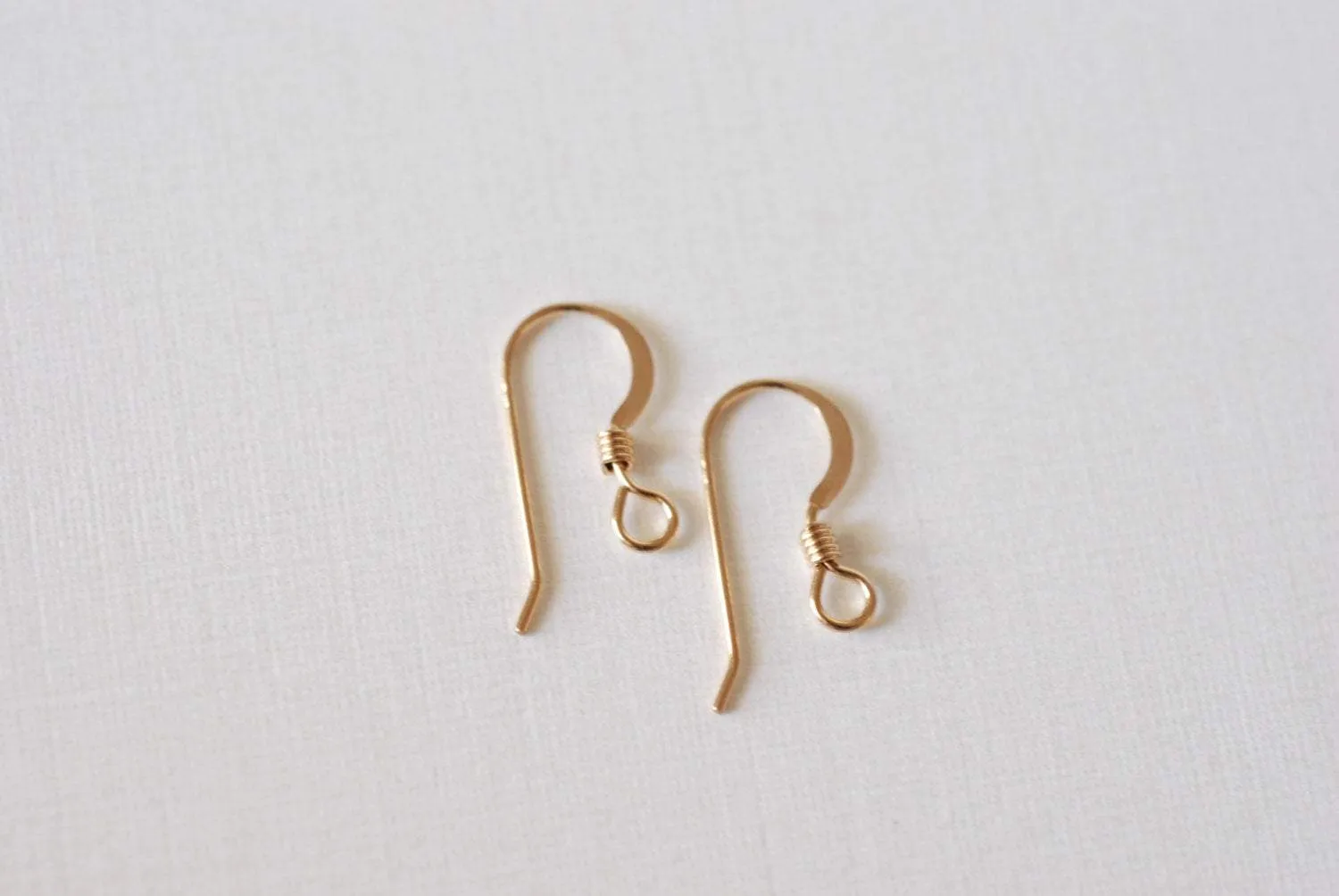 5 pairs, Sterling Silver French Hook Earrings, Flat Ear Wire with Coil, gold filled earwires, jewelry finding, gold ear hooks