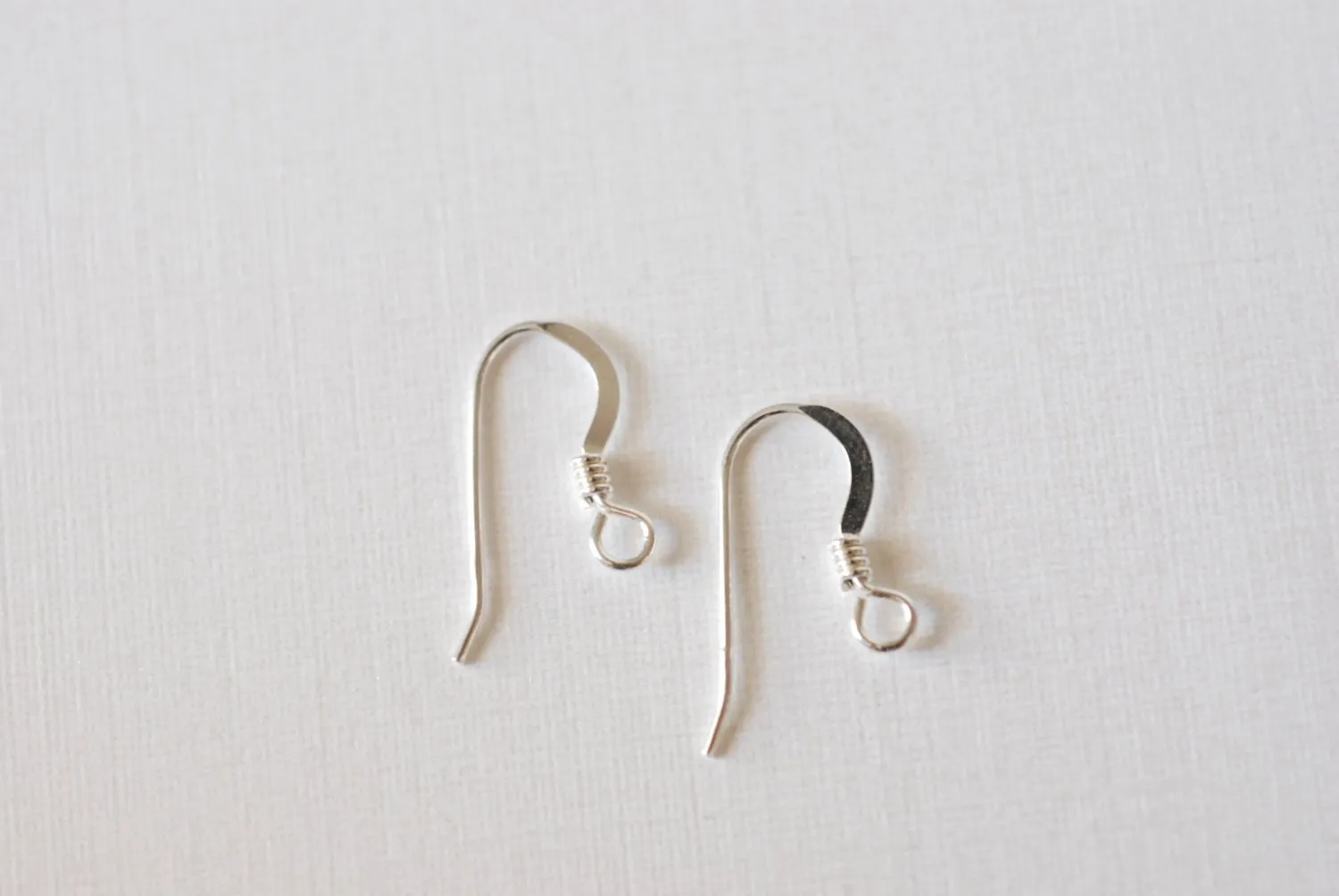 5 pairs, Sterling Silver French Hook Earrings, Flat Ear Wire with Coil, gold filled earwires, jewelry finding, gold ear hooks