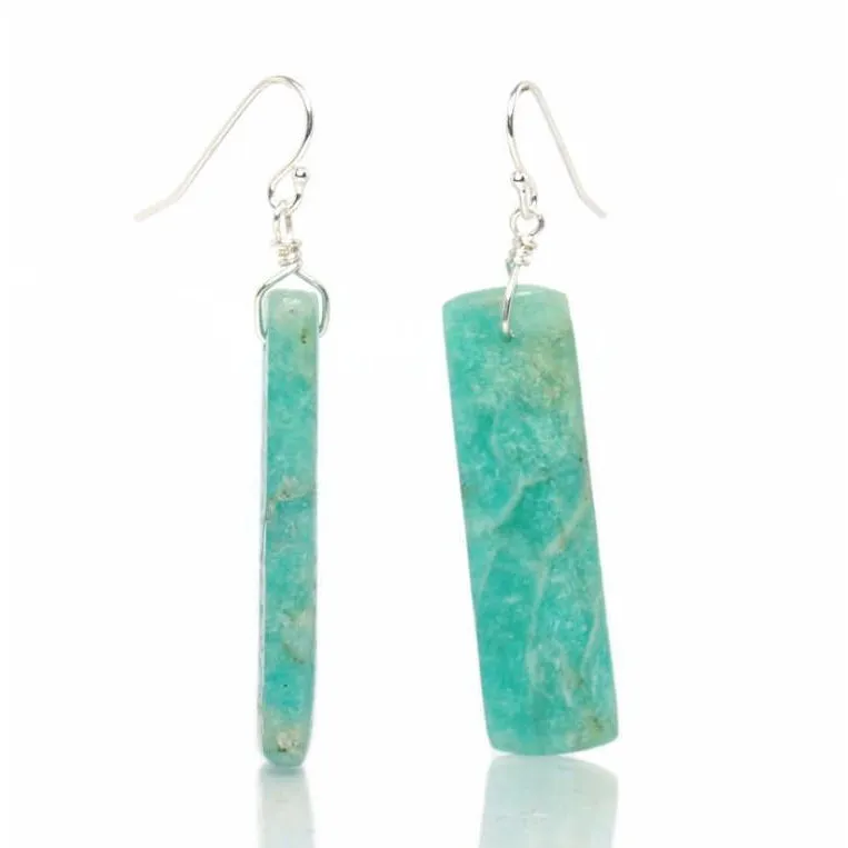 Amazonite Earrings with Sterling Silver French Ear Wires