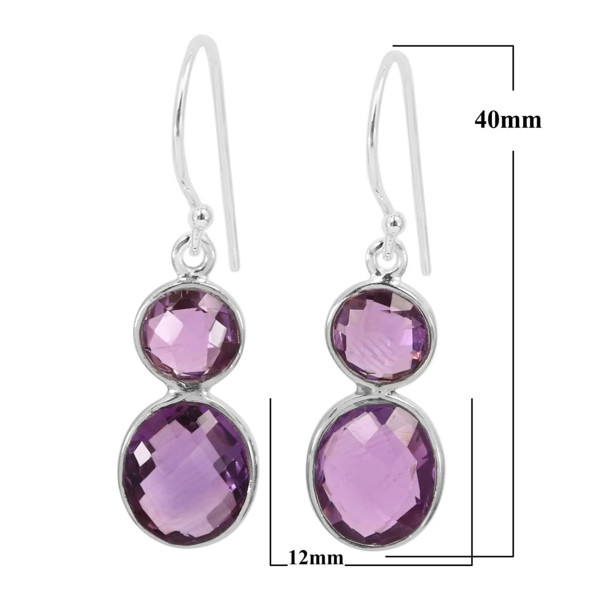 Amethyst Earring Sterling Silver Earring Amethyst Drop Earring Handmade Earring Amethyst Gemstone Earring 40X12mm Earring For Women's