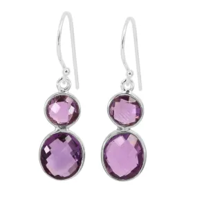 Amethyst Earring Sterling Silver Earring Amethyst Drop Earring Handmade Earring Amethyst Gemstone Earring 40X12mm Earring For Women's