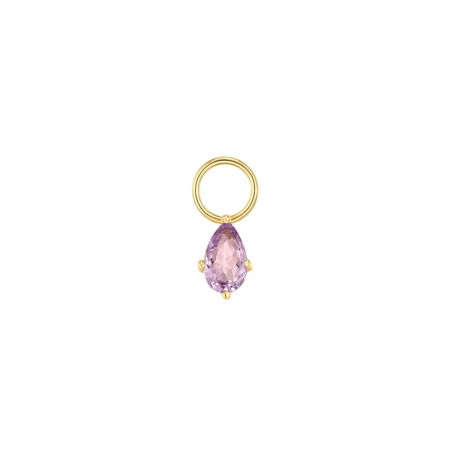 AMETHYST PEAR SHAPED HOOP CHARM