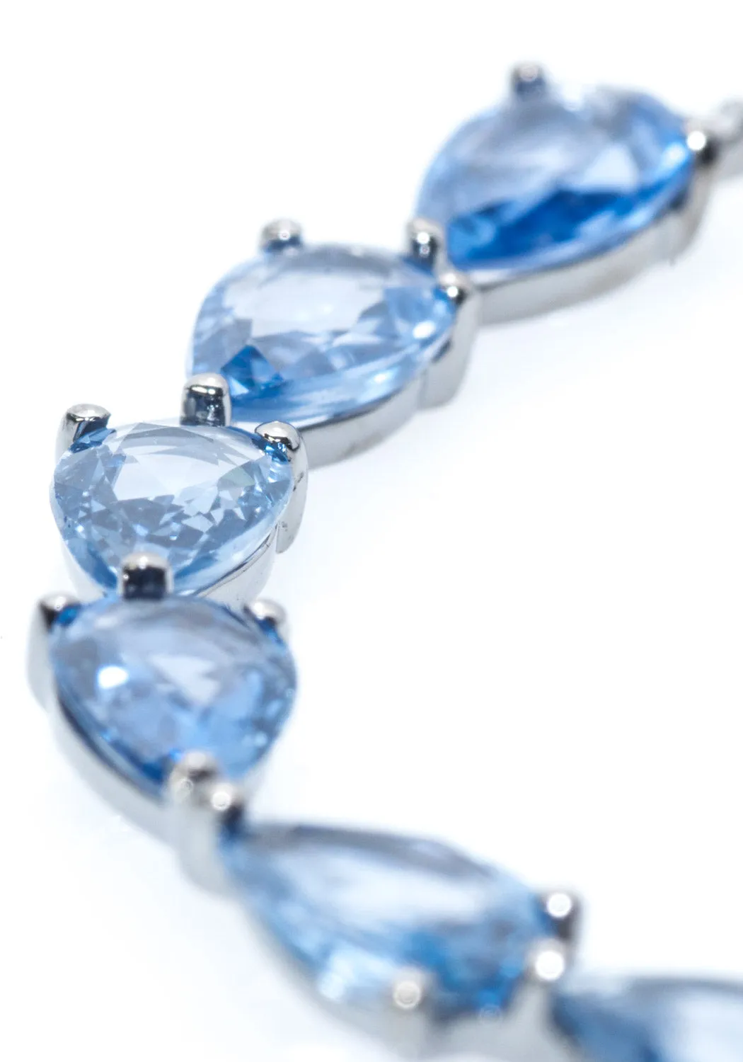 Anatol Diamond & Blue Sapphire Oval Hoop Dangle Earrings