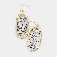 Animal Print Hexagon Earrings