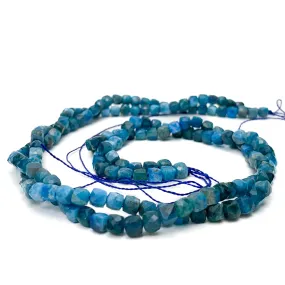 Apatite 4.5mm Faceted Cubes Bead Strand