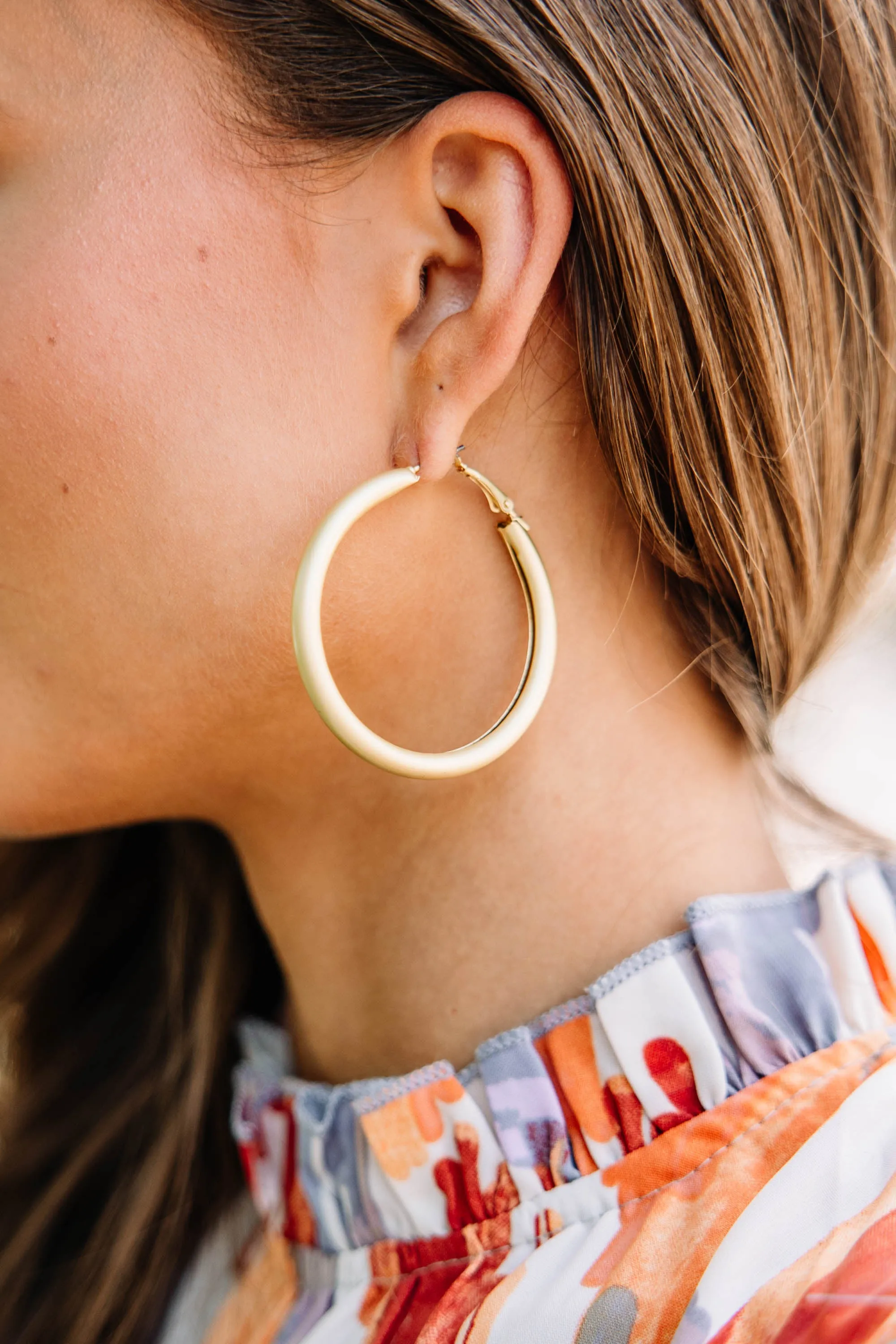 Best Of Me Matte Gold Hoops