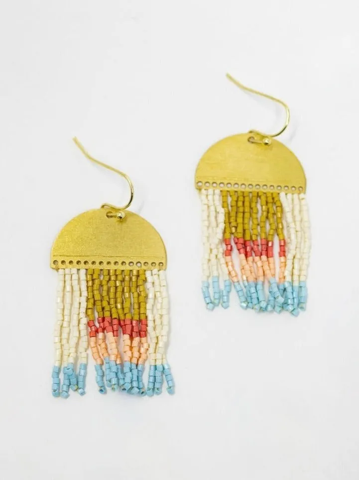 Birdie Abstract Fringe Earring