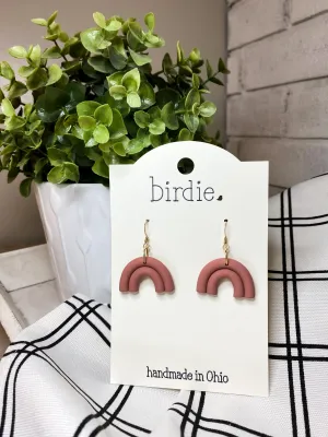 Birdie Medium Dangle Mauve Rainbow Earrings