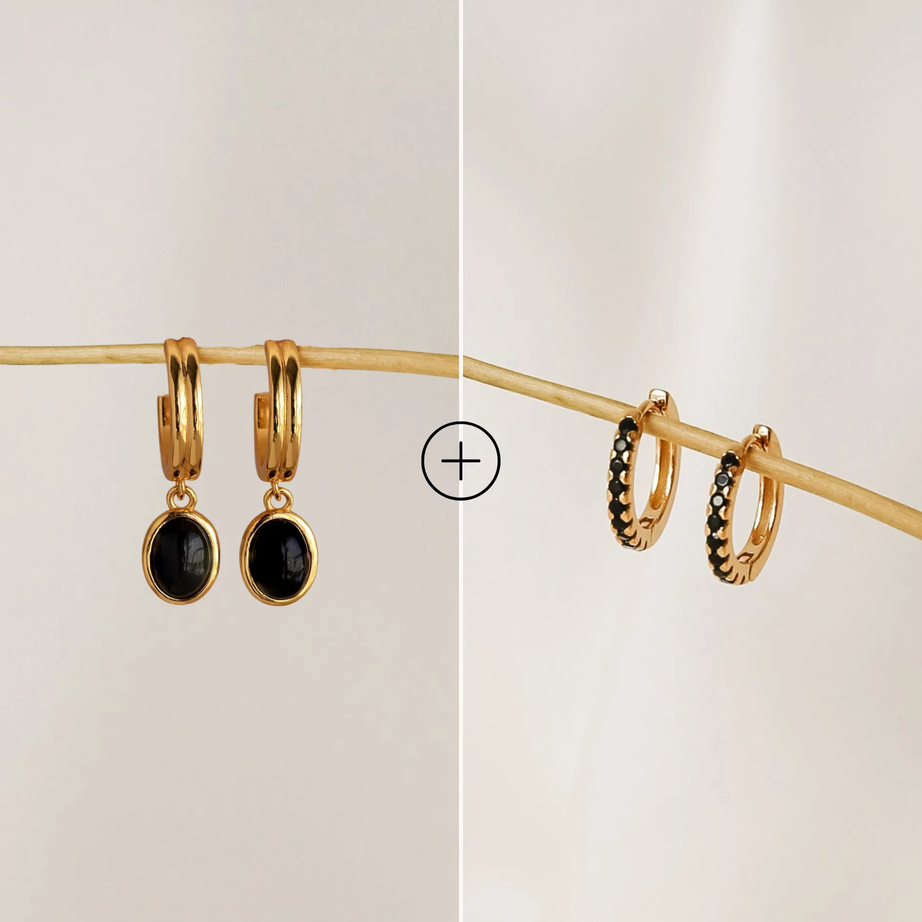 Black Onyx Hoops Bundle