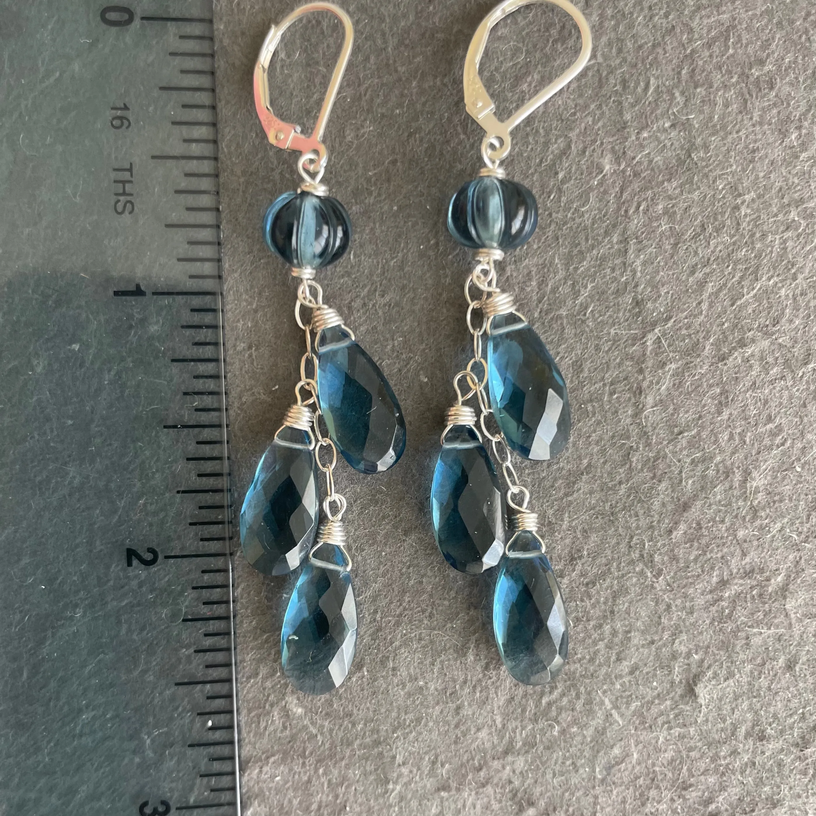 Blue Jeans Cascade Earrings, leverback