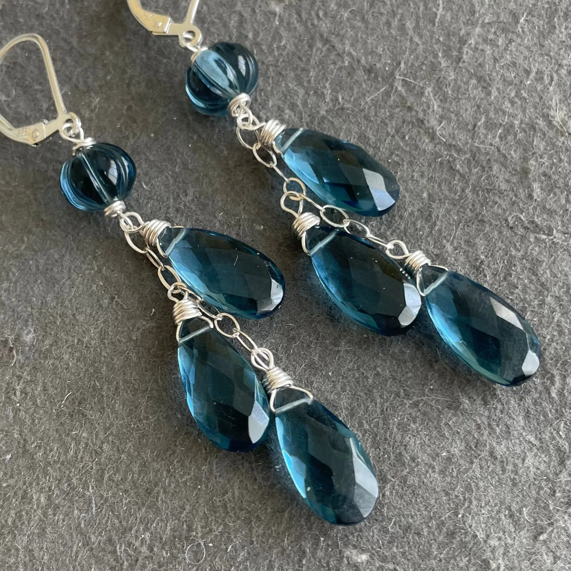 Blue Jeans Cascade Earrings, leverback