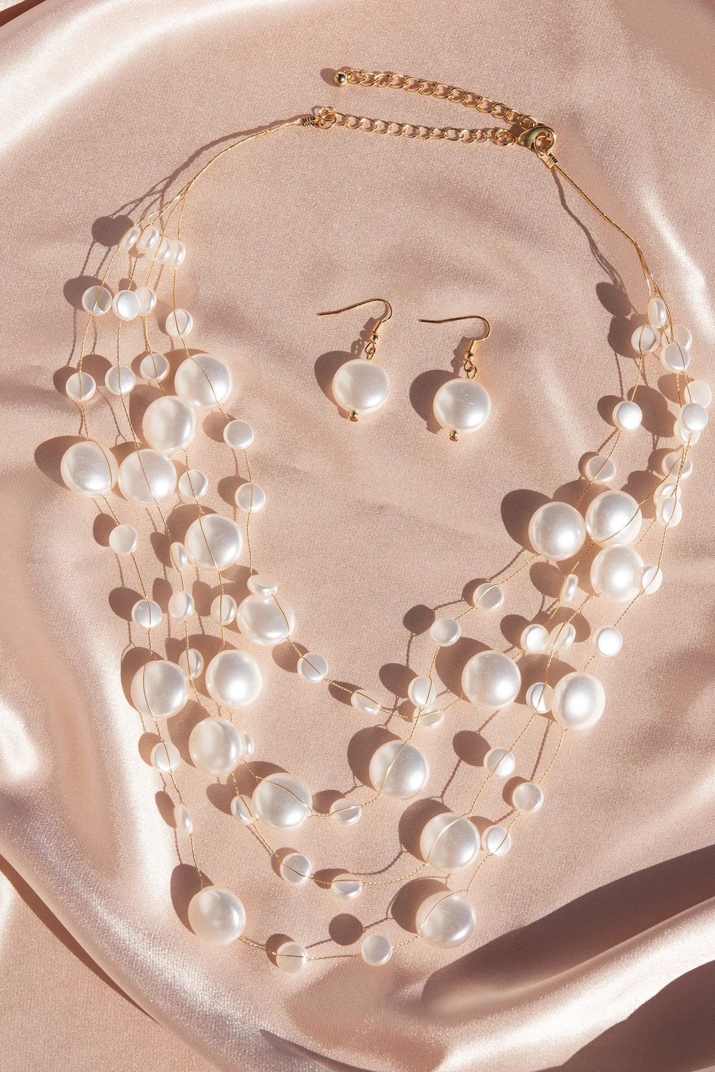 Camila Layered Assorted Pearl Necklace & Earring Set