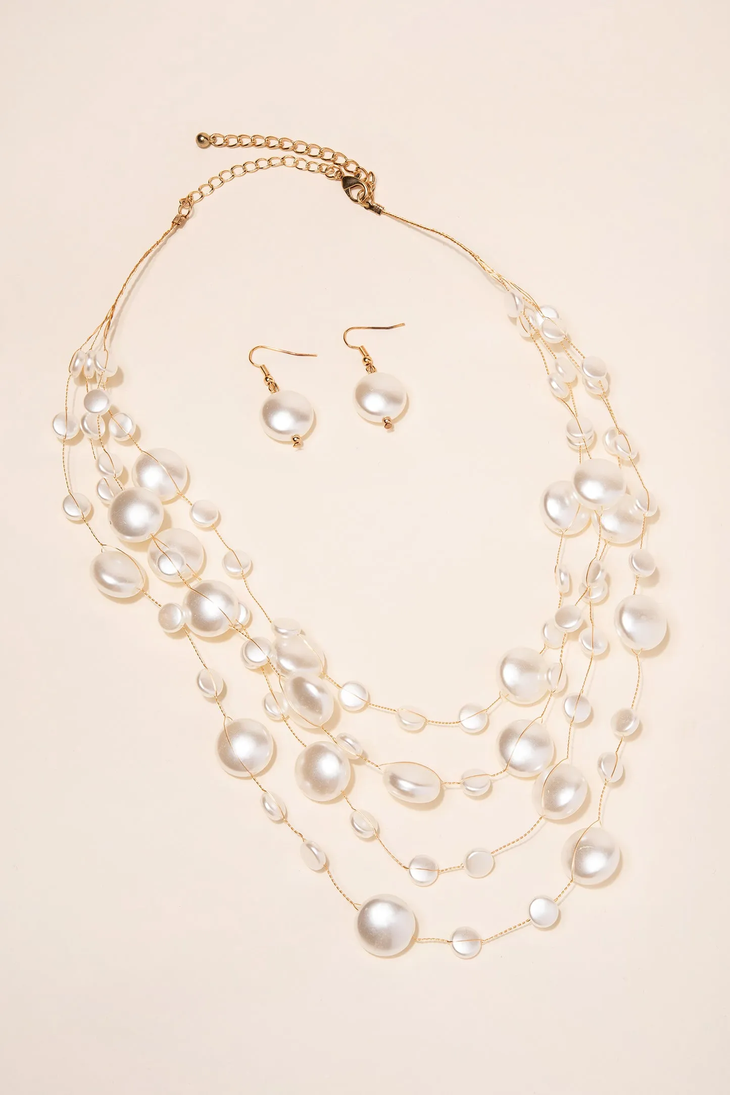 Camila Layered Assorted Pearl Necklace & Earring Set