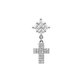 Cross Drop Earring - Single