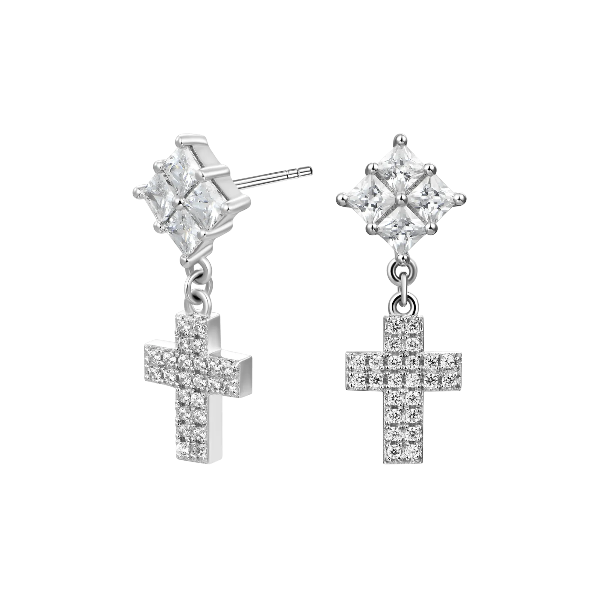 Cross Drop Earring - Single