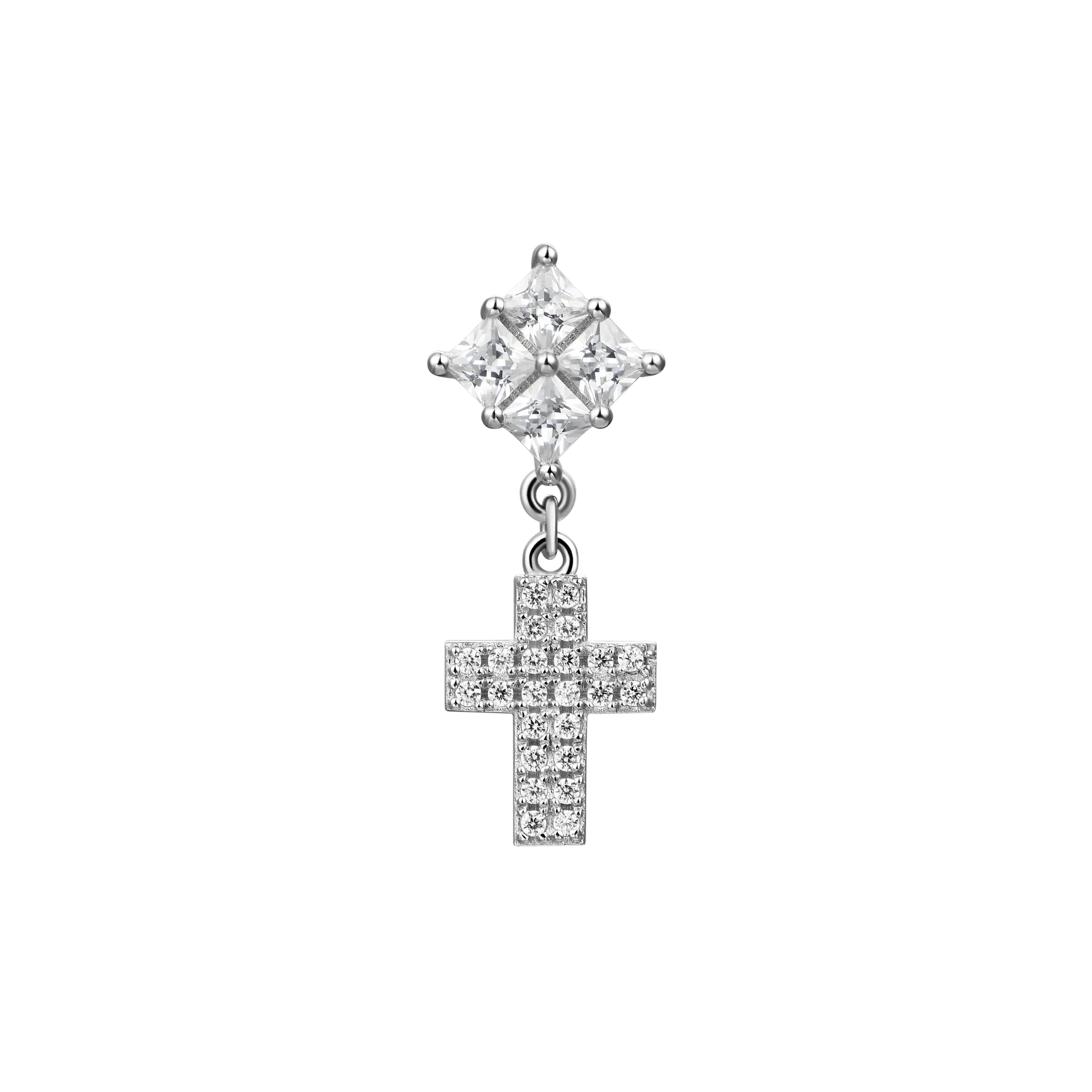 Cross Drop Earring - Single