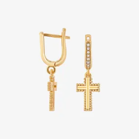 Cross Hoop Earrings | 18K Gold Vermeil