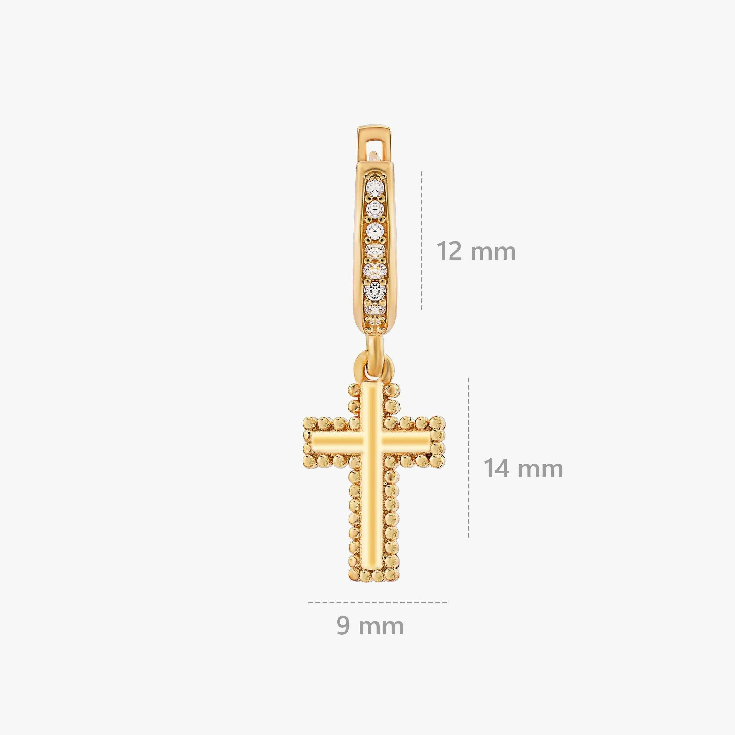 Cross Hoop Earrings | 18K Gold Vermeil