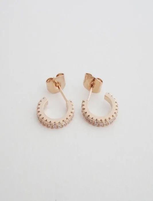 Crystal Hoops Earrings