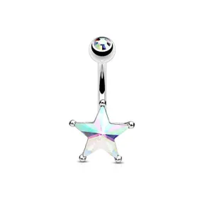 Crystal Star Set Belly Button WildKlass Navel Rings 316L Surgical Steel