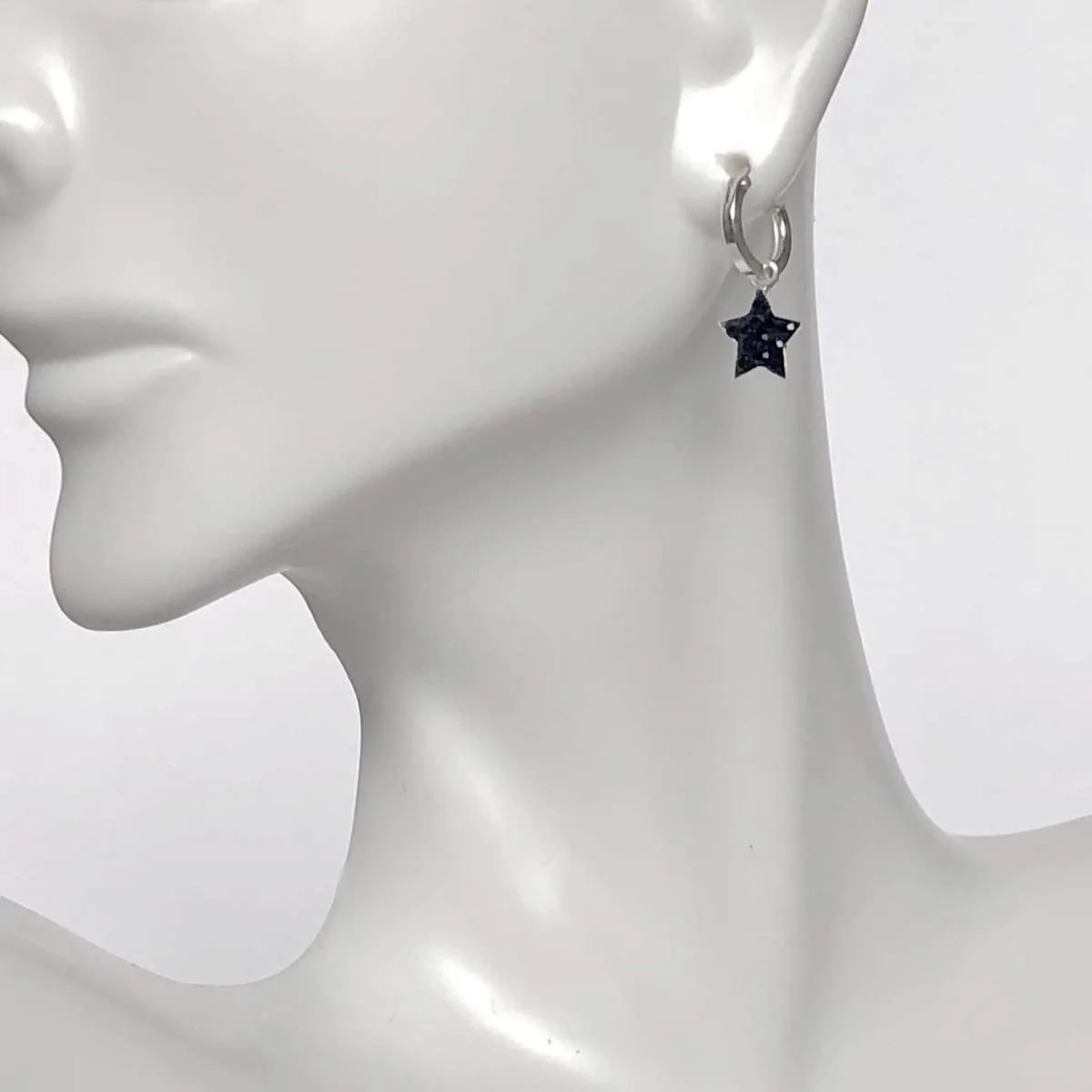 CZ Star Necklace, Constellation Jewelry, Cartilage Hoops, Sterling Silver Star Charm, Tiny Crystal Charms, Star Gift Charm