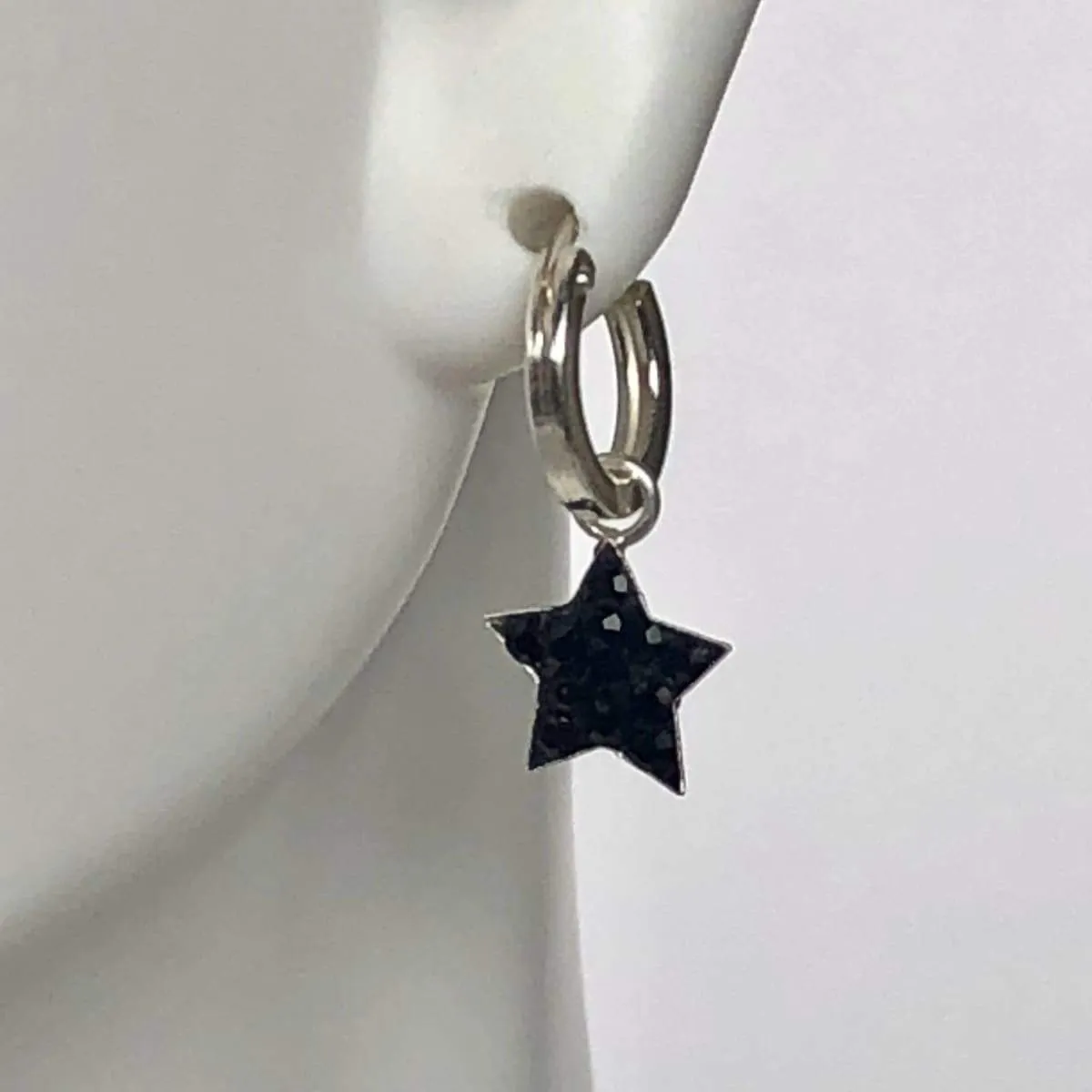 CZ Star Necklace, Constellation Jewelry, Cartilage Hoops, Sterling Silver Star Charm, Tiny Crystal Charms, Star Gift Charm