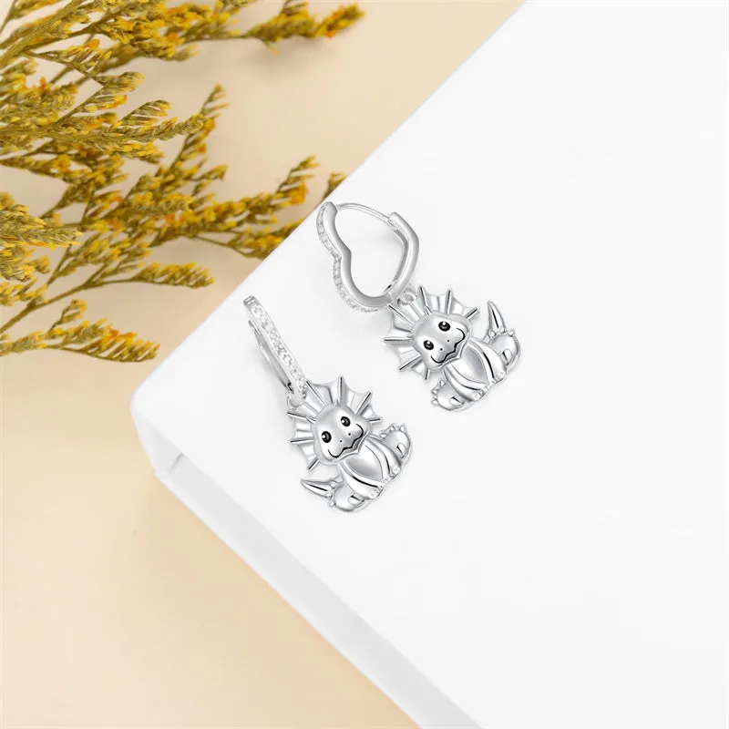 Dinosaur Hoop Earrings 925 Sterling Silver  Jewelry Gifts for Women