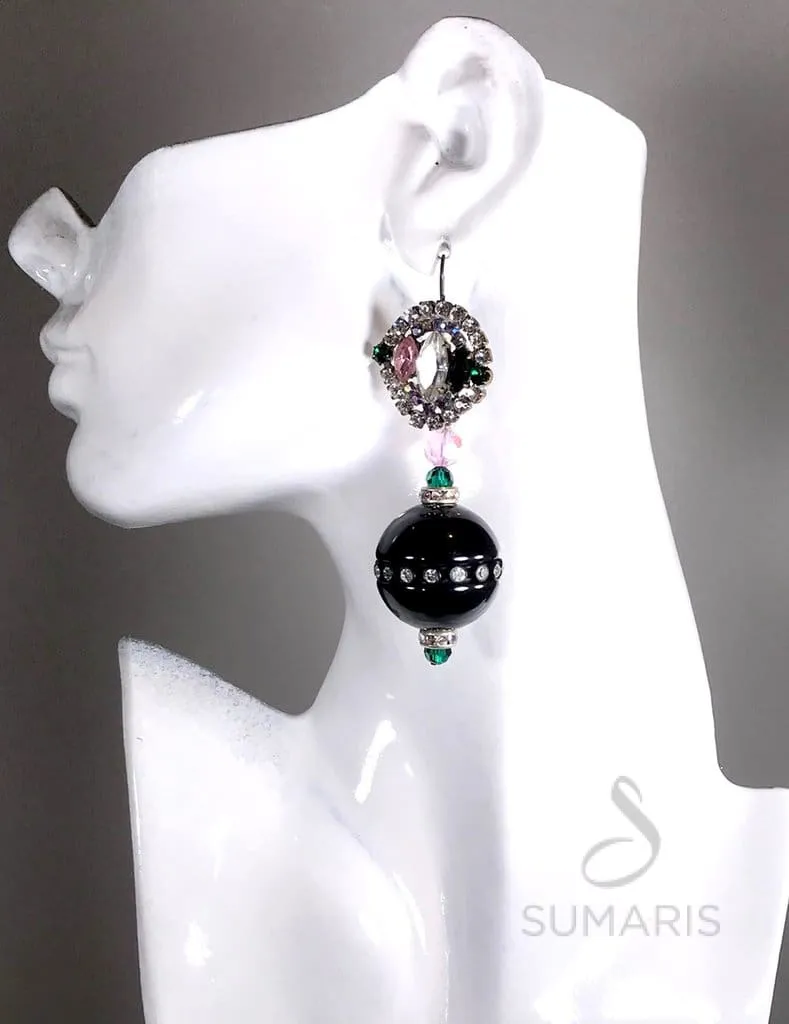 DISCO NOIR OOAK STATEMENT EARRINGS