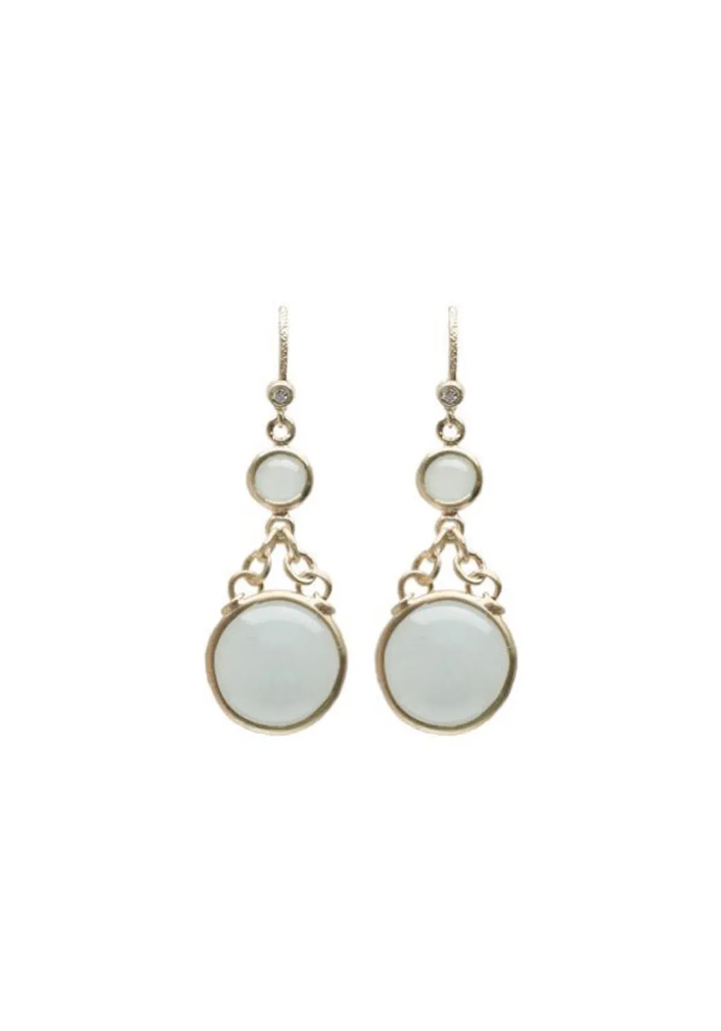 Dominique Cohen Retro 18KYG Aquamarine Dangle Earrings