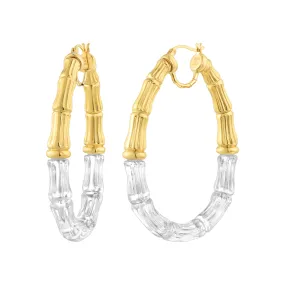 Duchess Bamboo Lucite Hoop Earrings