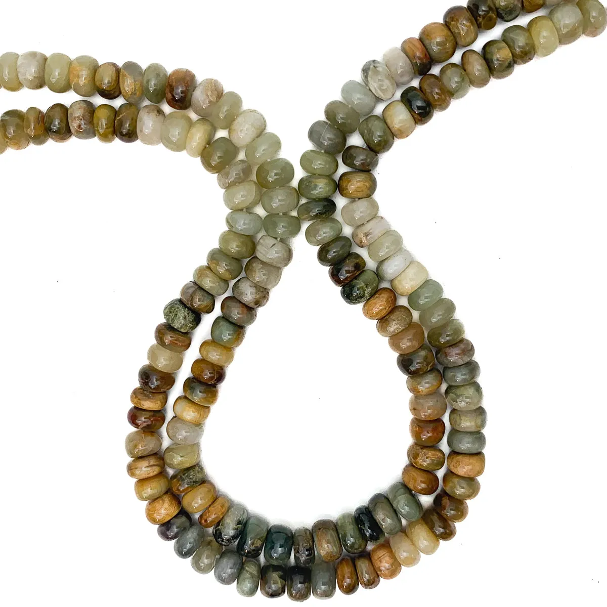 Eagle Eye Multi 8mm Smooth Rondelles Bead Strand