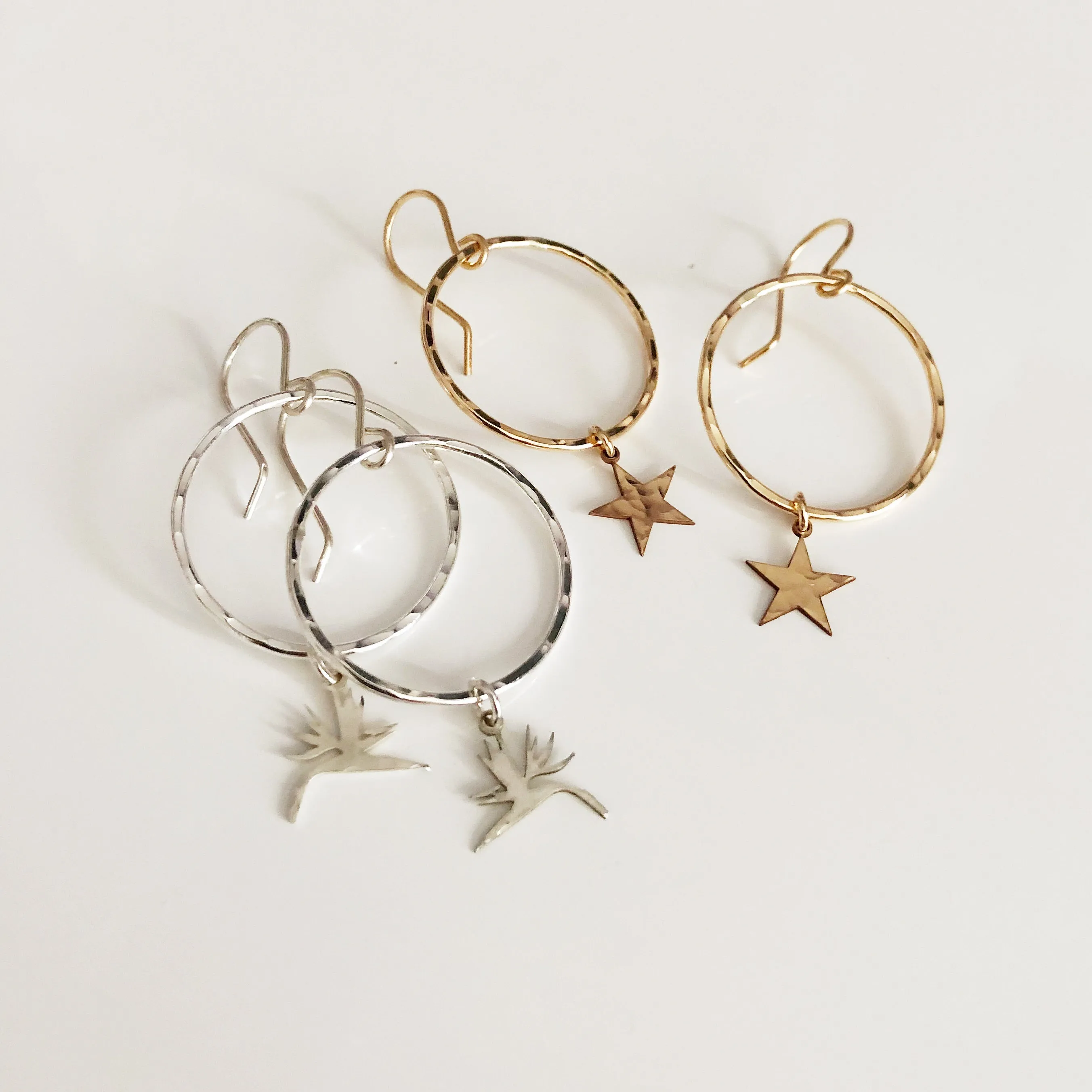 Earrings LULU - star charm (E498)