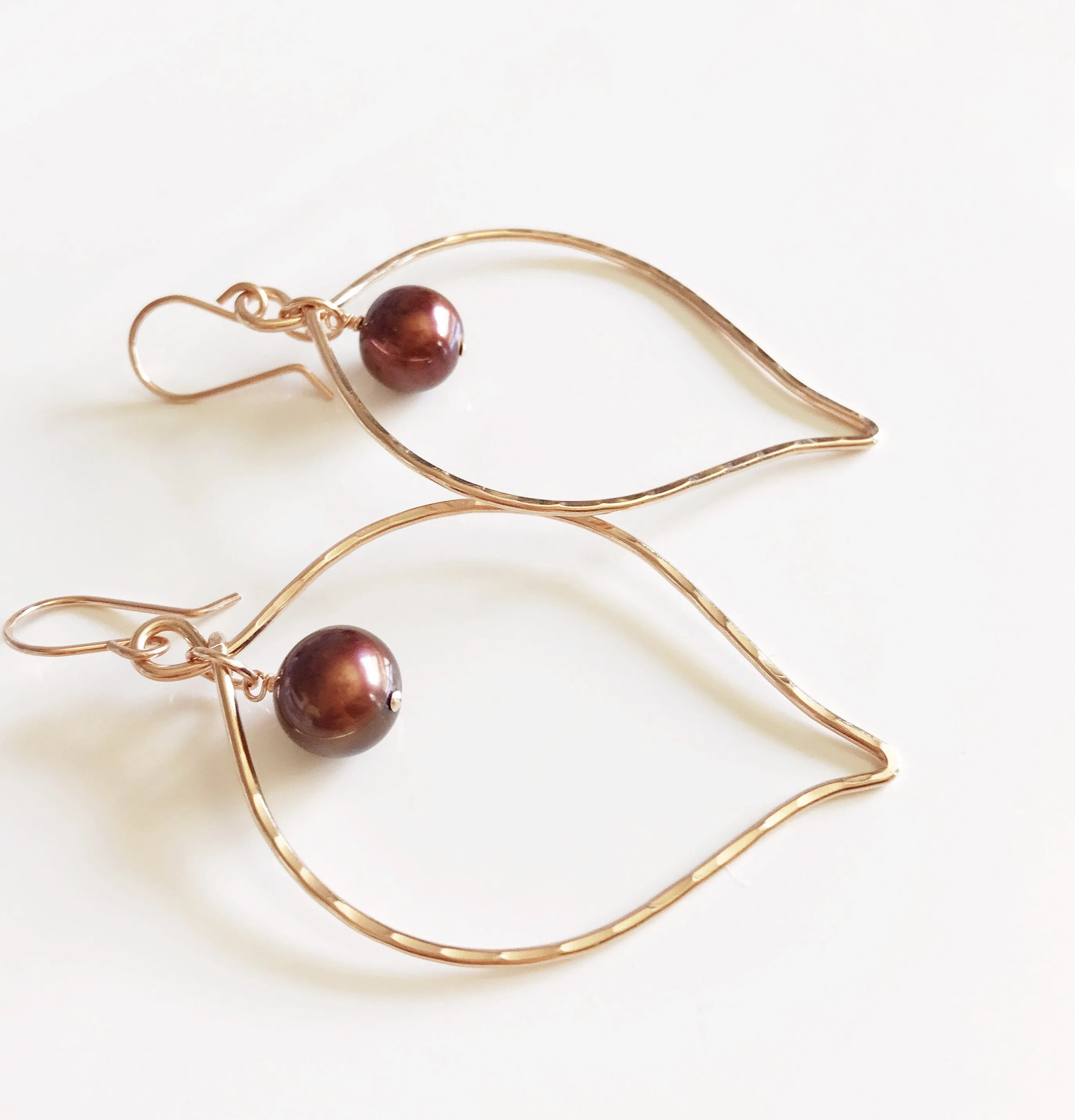 Earrings Riki - chocolate pearl (E223)