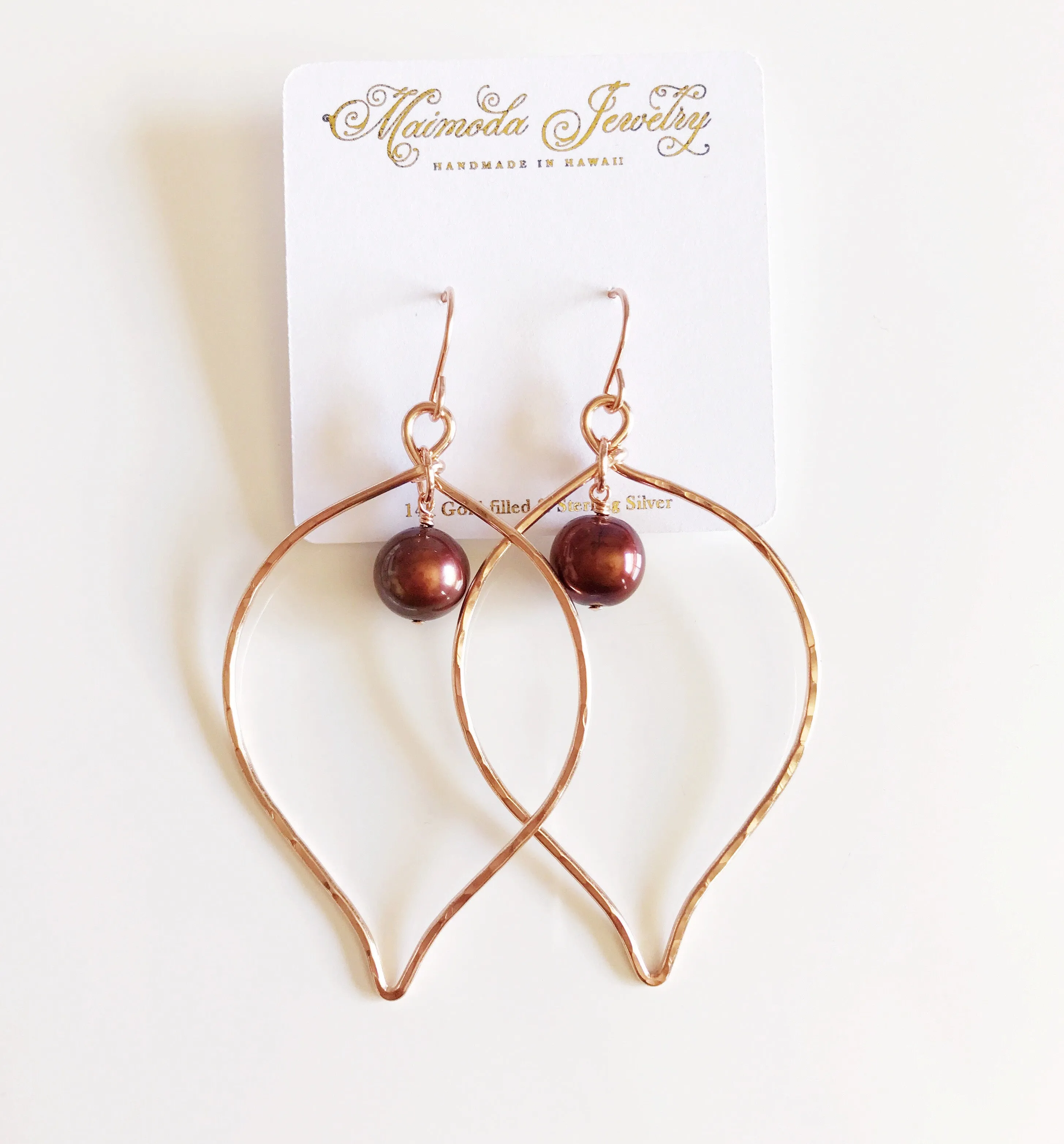 Earrings Riki - chocolate pearl (E223)