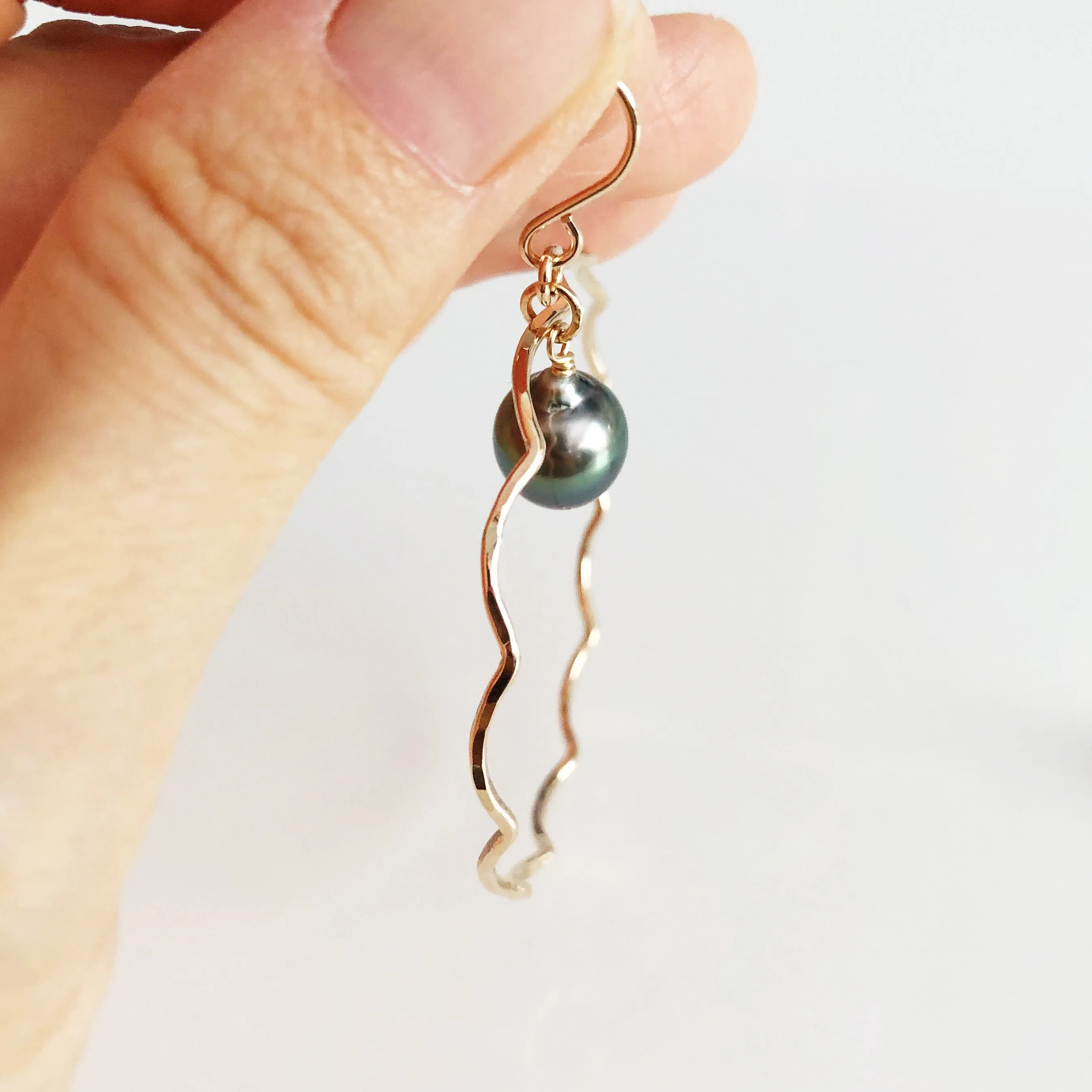 Earrings TOMI - tahitian pearl (E505)