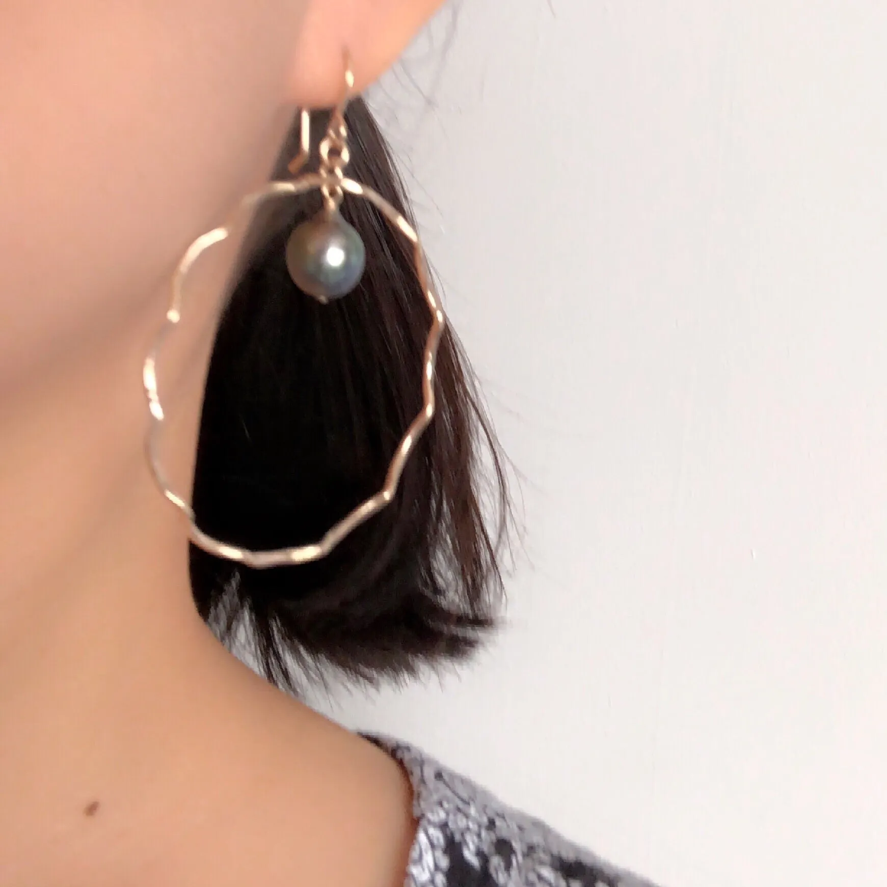 Earrings TOMI - tahitian pearl (E505)