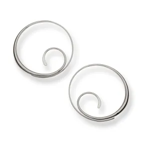 ED LEVIN STERLING SILVER SCROLLING HOOP EARRINGS