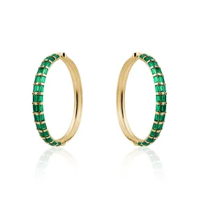 EMERALD BAGUETTE LARGE HOOPS