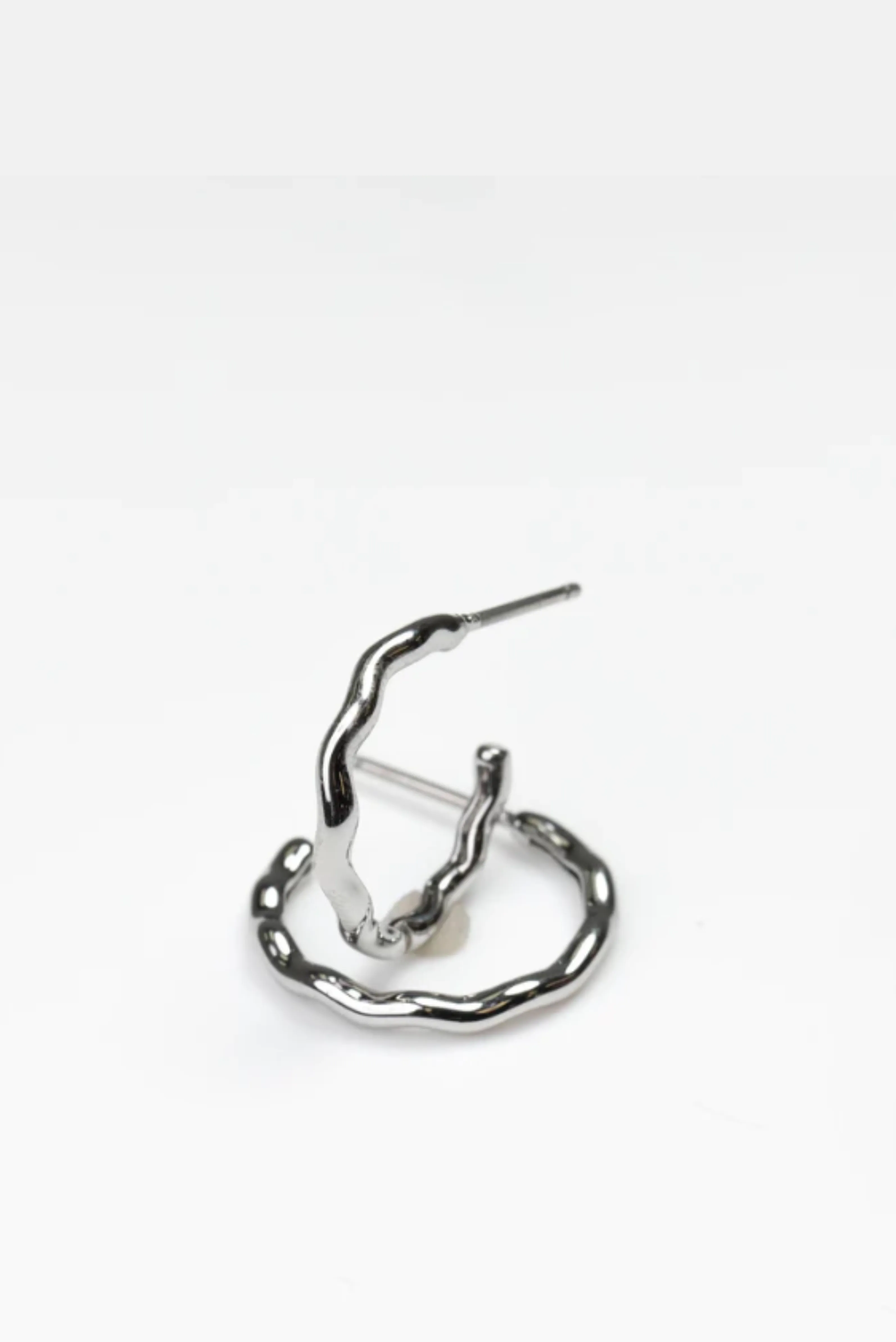 Emmary Small Wavy Silver Hoops