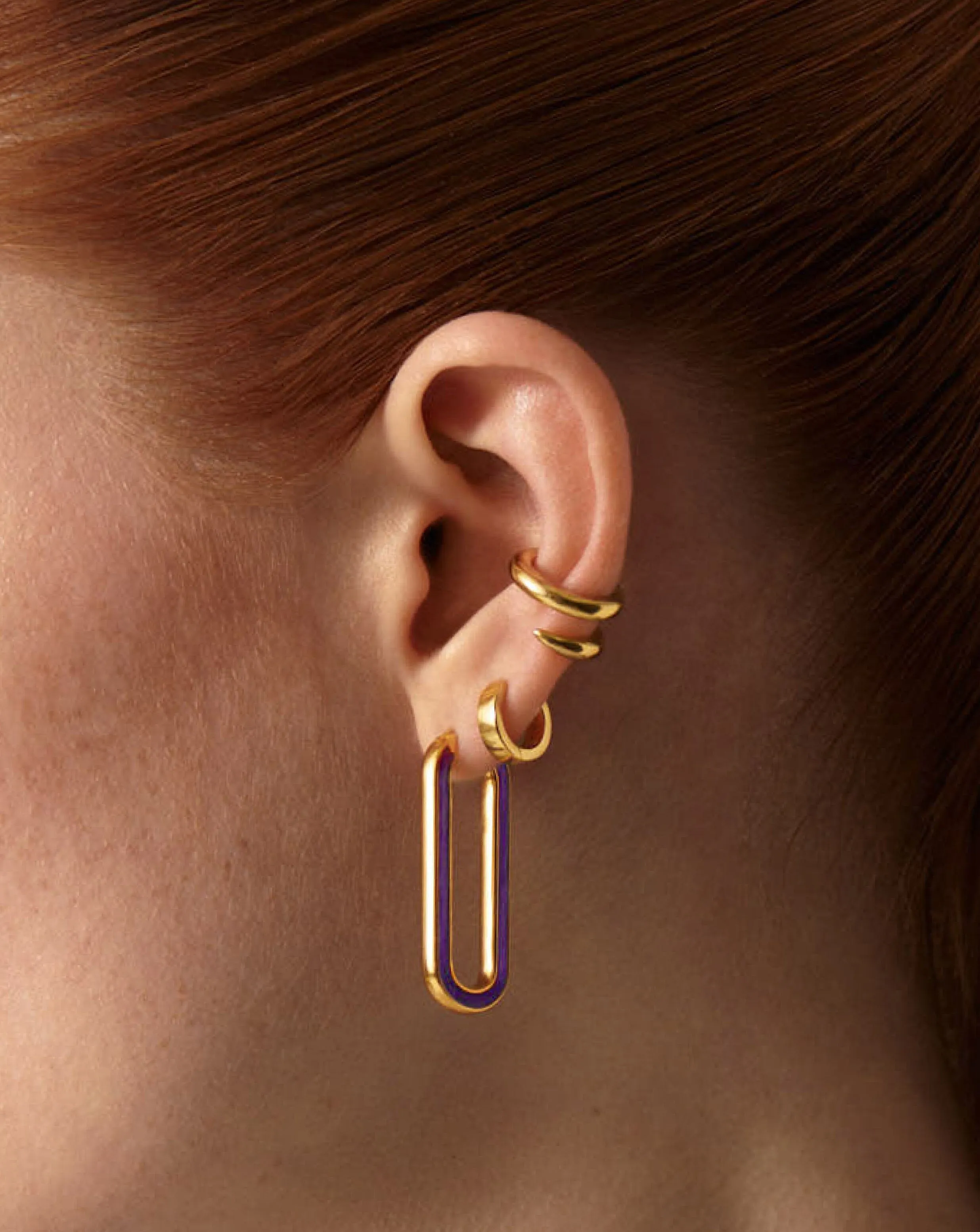 Enamel Haze Ovate Large Hoop Earrings