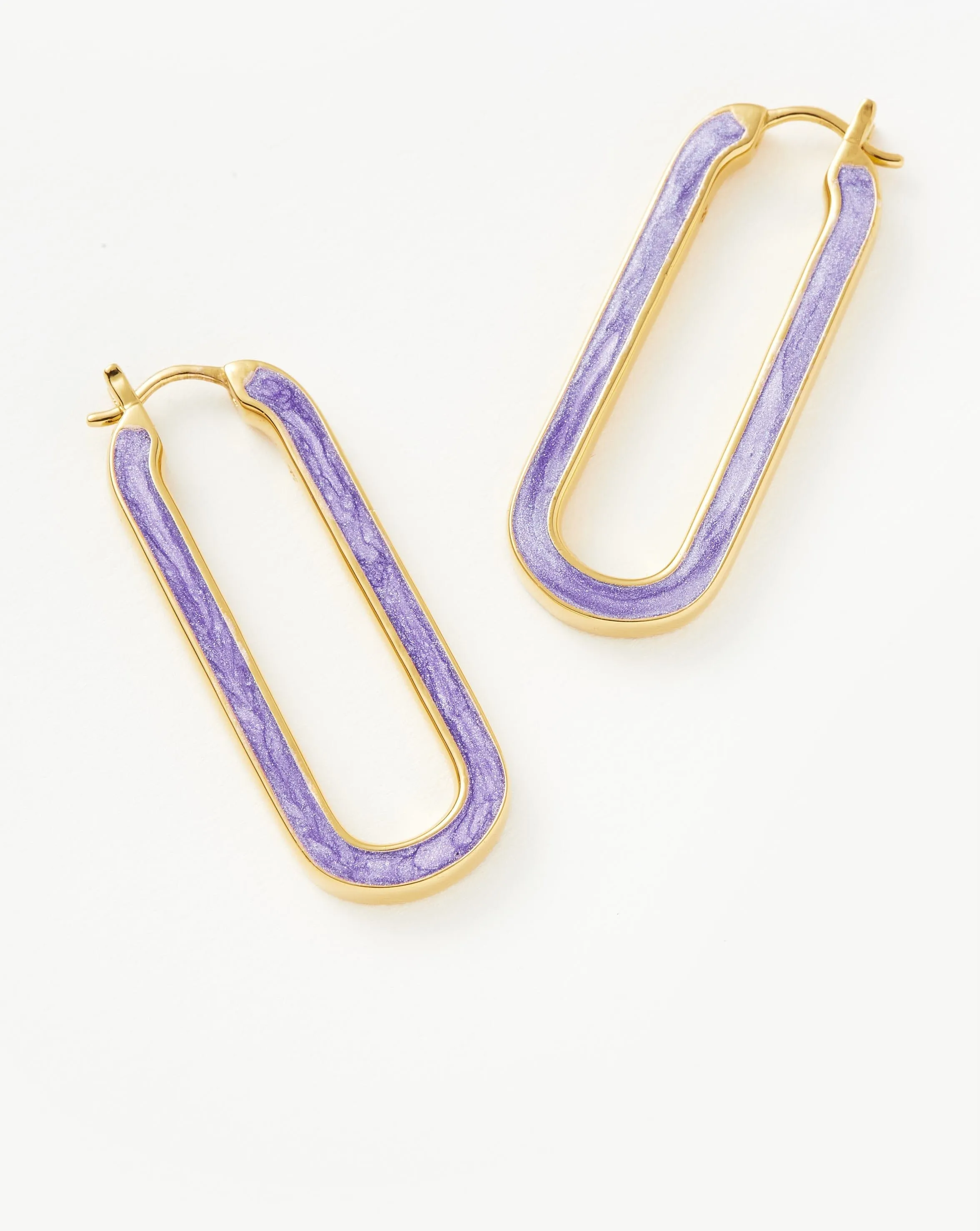 Enamel Haze Ovate Large Hoop Earrings