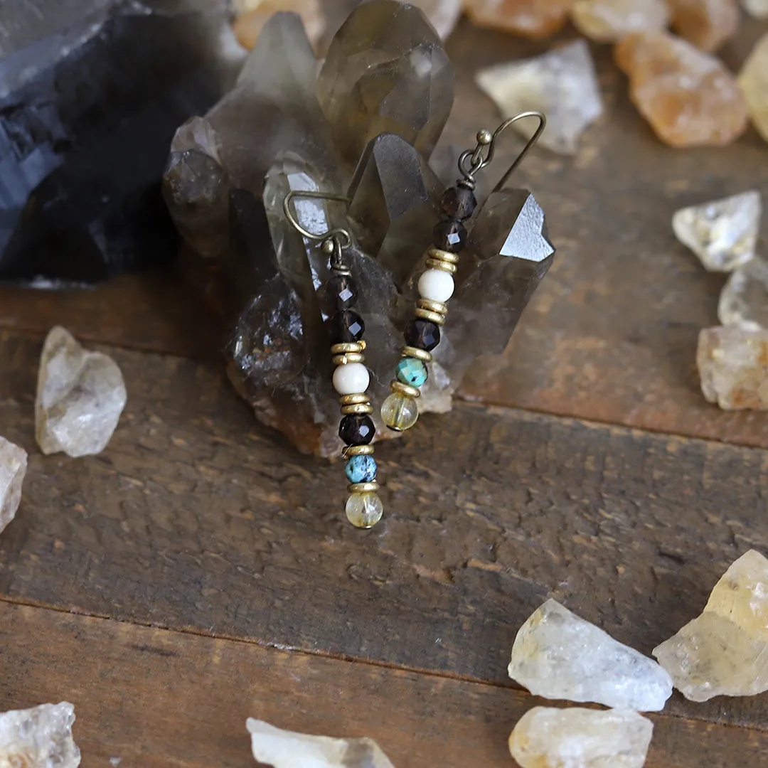 Energy and Abundance Smoky Quartz and Citrine Earrings *Final Sale*