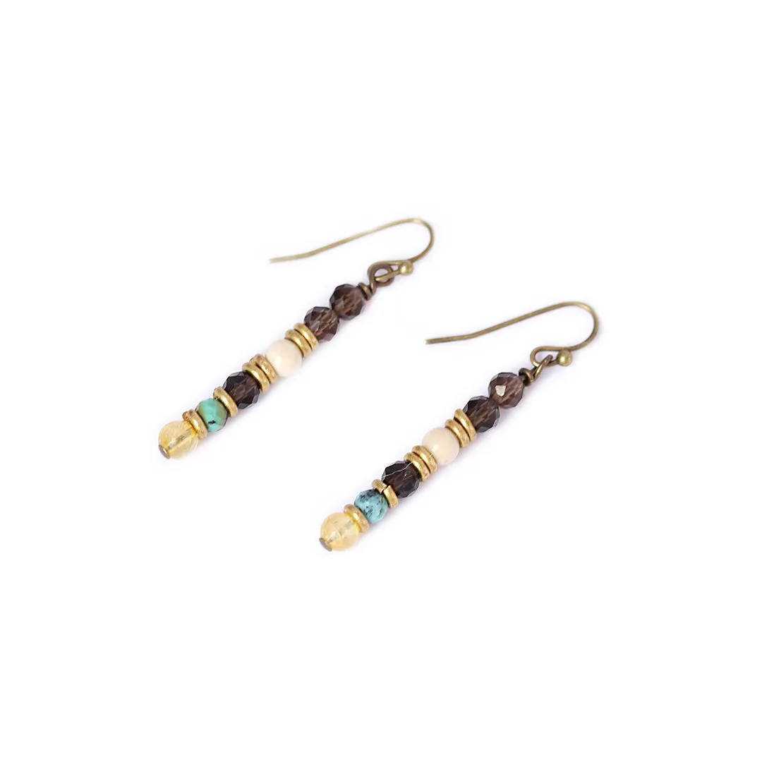 Energy and Abundance Smoky Quartz and Citrine Earrings *Final Sale*