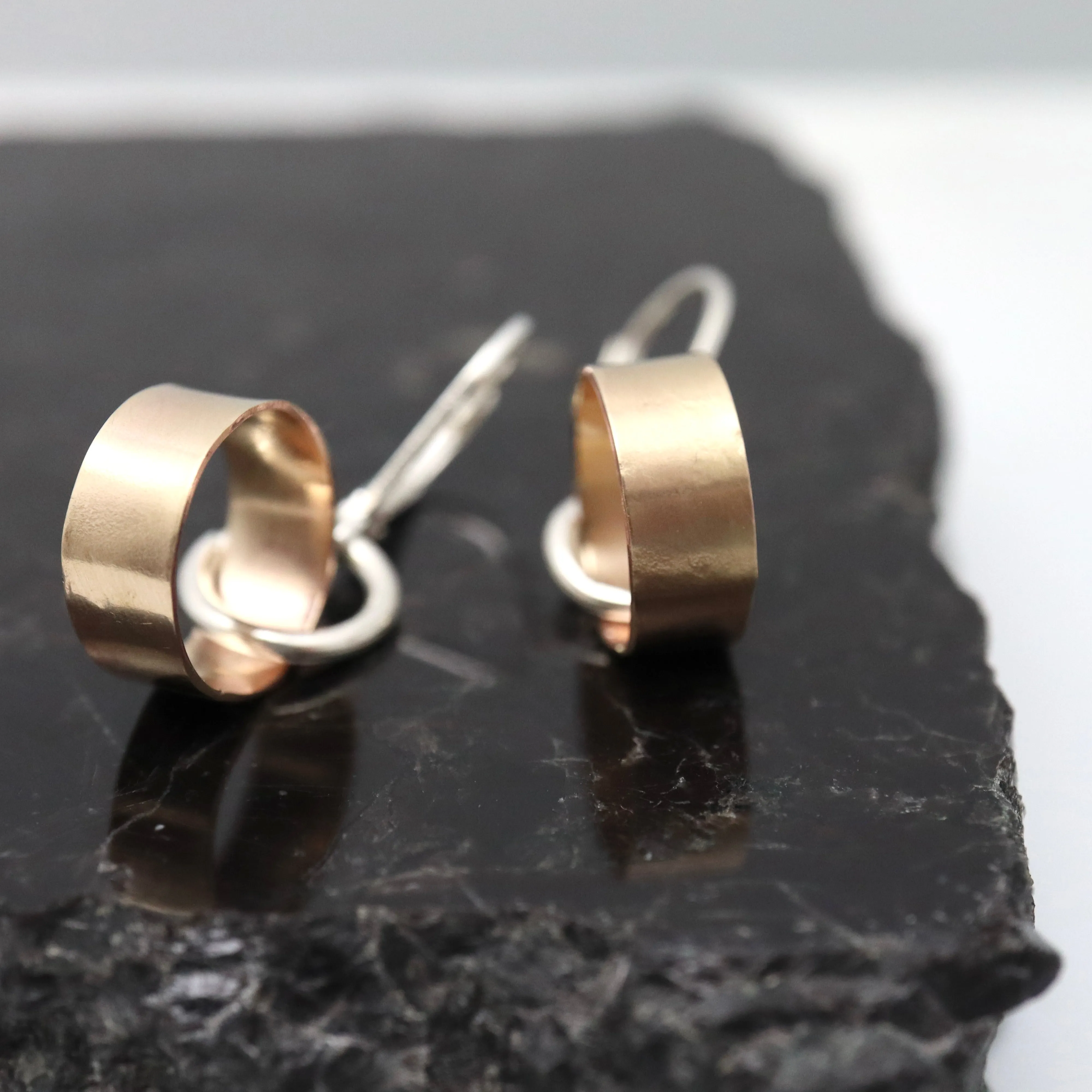 ERSA Gold Cylinder Earrings