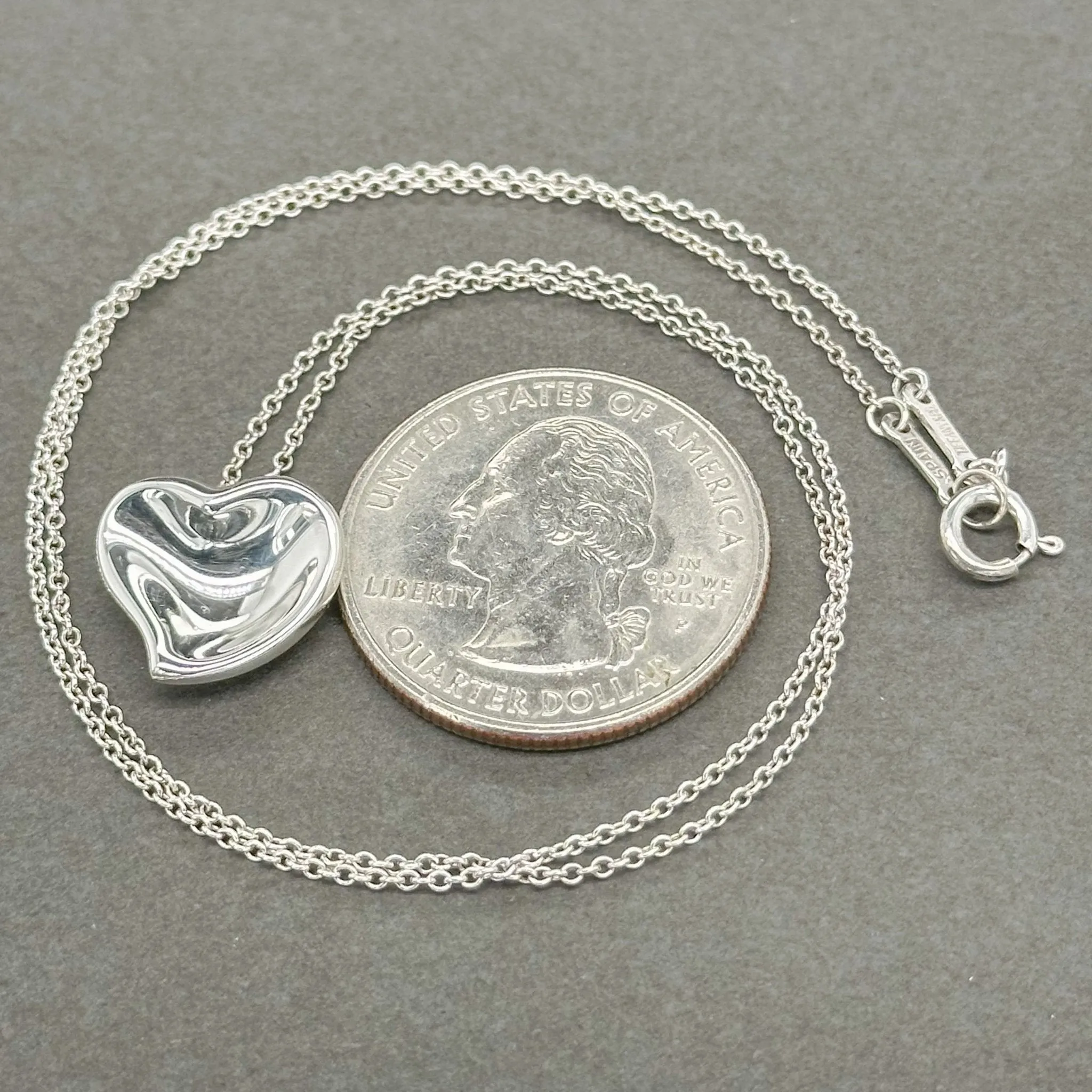 Estate Tiffany & Co. SS Elsa Peretti Full Heart Pendant